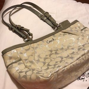 Coach bag with silver & gray details